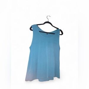 Eileen Fisher Teal Scoop Neck Silk Tank